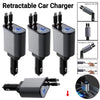 4 In 1 Car Charger 120W Retractable Design Without Light Durable Reliable Fast Charging Compact Practical Choice For Smartphones And Gadgets