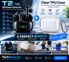 T2 TWS Wireless Earbuds + Clear TPU AirPods Case Bundle