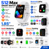 S12 Max Smart Watch 1.85" HD Full Touch Display | Bluetooth Calling, Health & Fitness Tracker