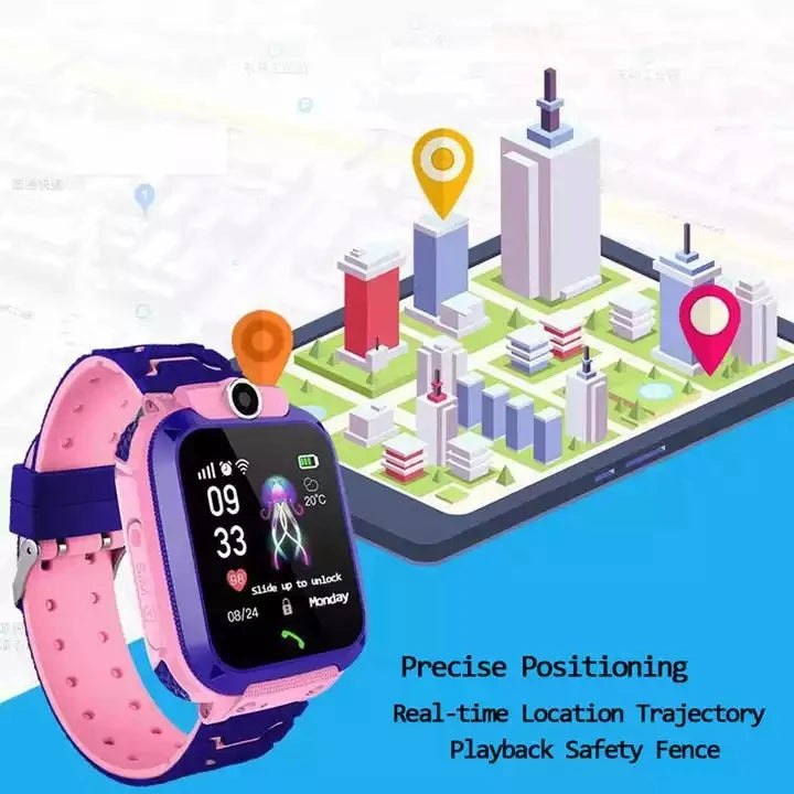 Hot Selling Kids Watch Q12 GPS LBS Tracker Video Call SOS Do Not Disturb Class Mode Waterproof Smartwatch