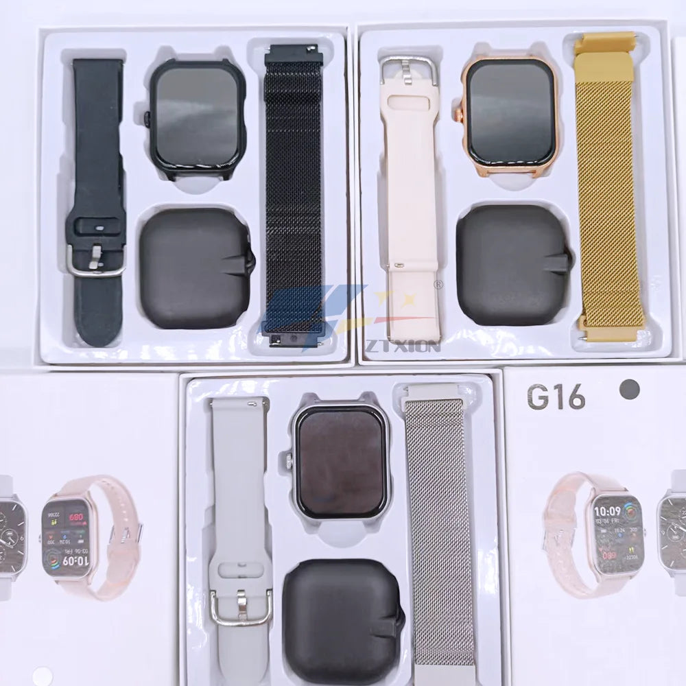 2026 Cheap Fashionable G16 Smart Watch With Dual Straps Stainless Steel Strap Montre Connecte  Reloj Smartwatch