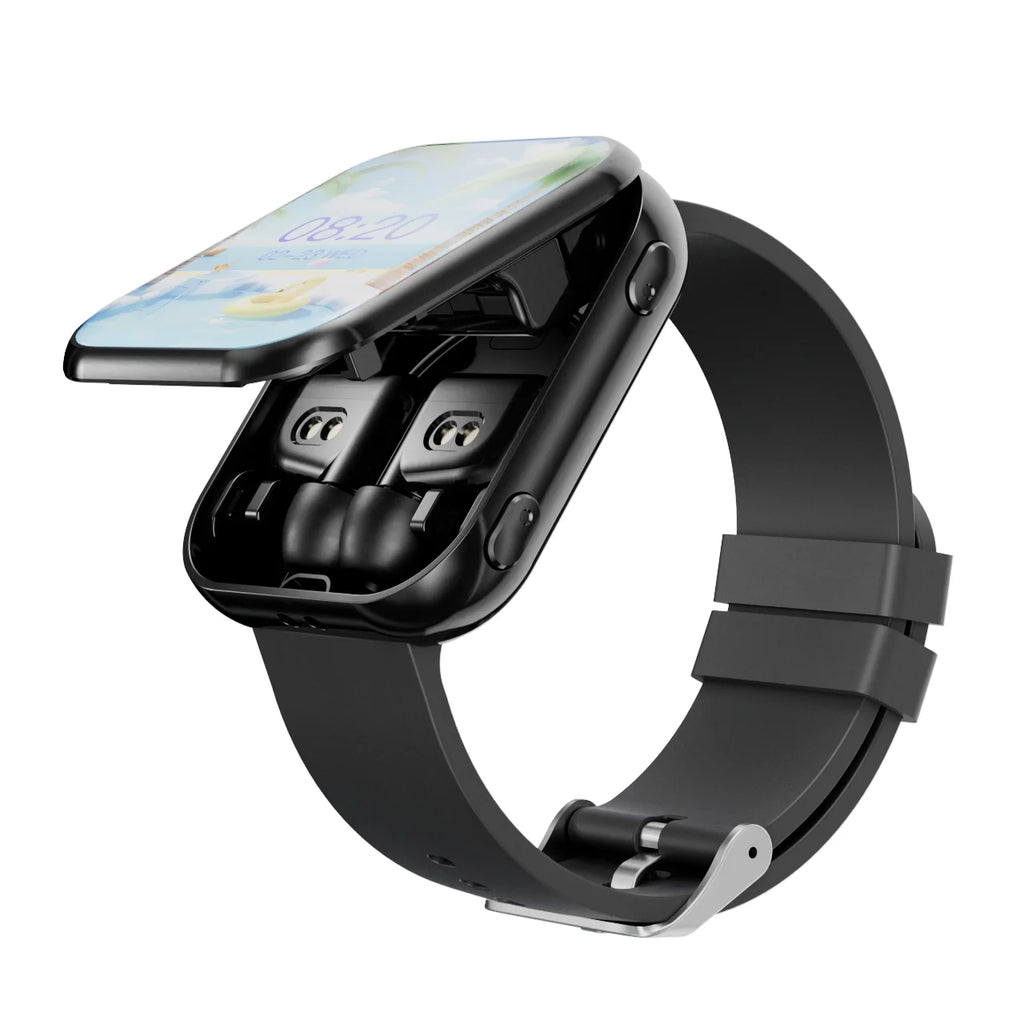 2025 New T1 Smart Watch Wireless Earphones 2-in-1 IP67 Waterproof Silicon Tape BT Call & Fitness Function
