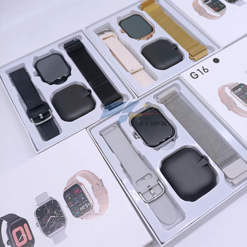 2026 Cheap Fashionable G16 Smart Watch With Dual Straps Stainless Steel Strap Montre Connecte  Reloj Smartwatch