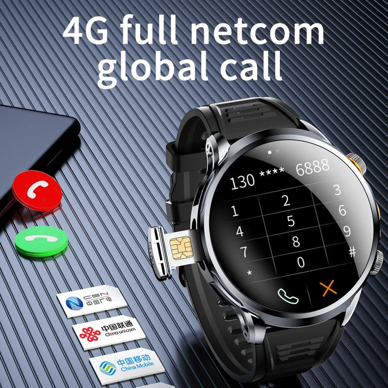 Popular 2026 Android Smart Watch Global Net Video Tiktok Youtube WiFi GPS HD Screen Camera Fitness Track 4G SIM Card Sport Reloj