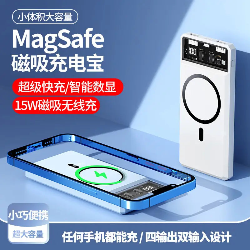 Transparent MagSafe Magnetic Wireless Power Bank 20000mAh – Portable Fast Charging Power Bank