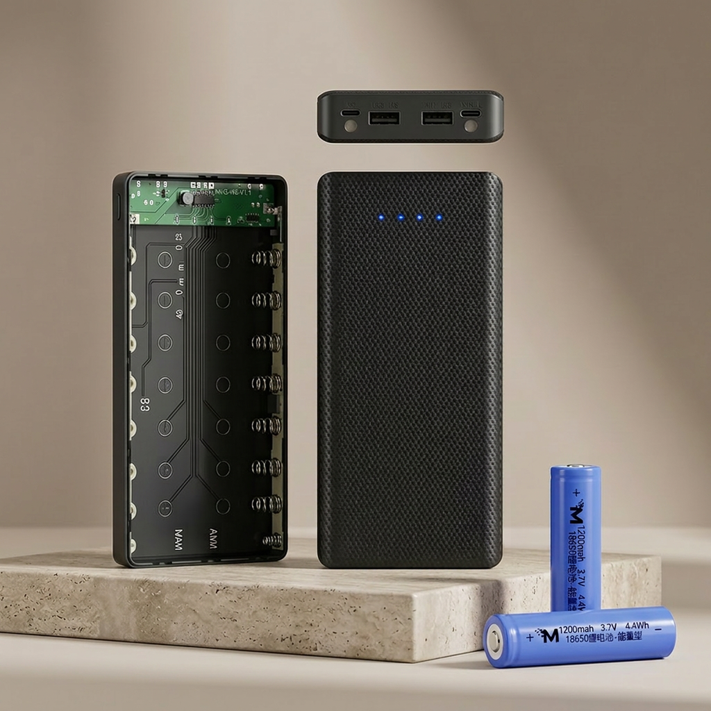 Type-C 8-Cell 18650 Battery Charger – Weld-Free USB Charging Board