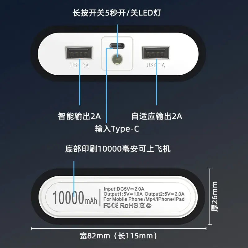 4-Cell 18650 Battery Power Bank Case – Solder-Free Rechargeable Power Bank with Reverse Protection