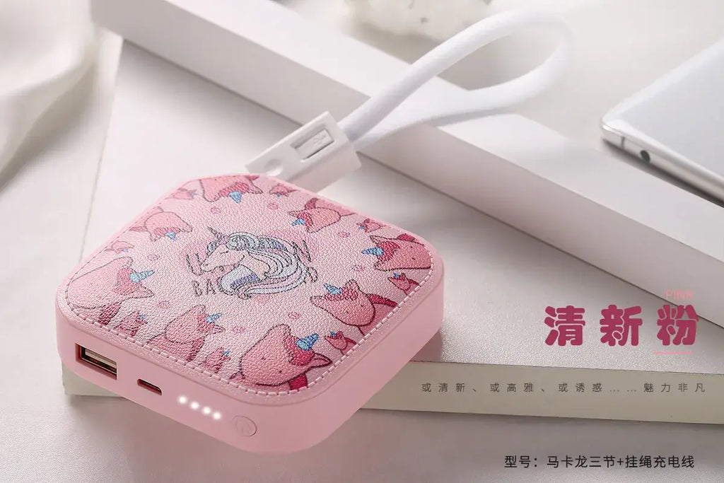 Mini Portable Power Bank 20000mAh – Compact White Fast Charging Battery Pack